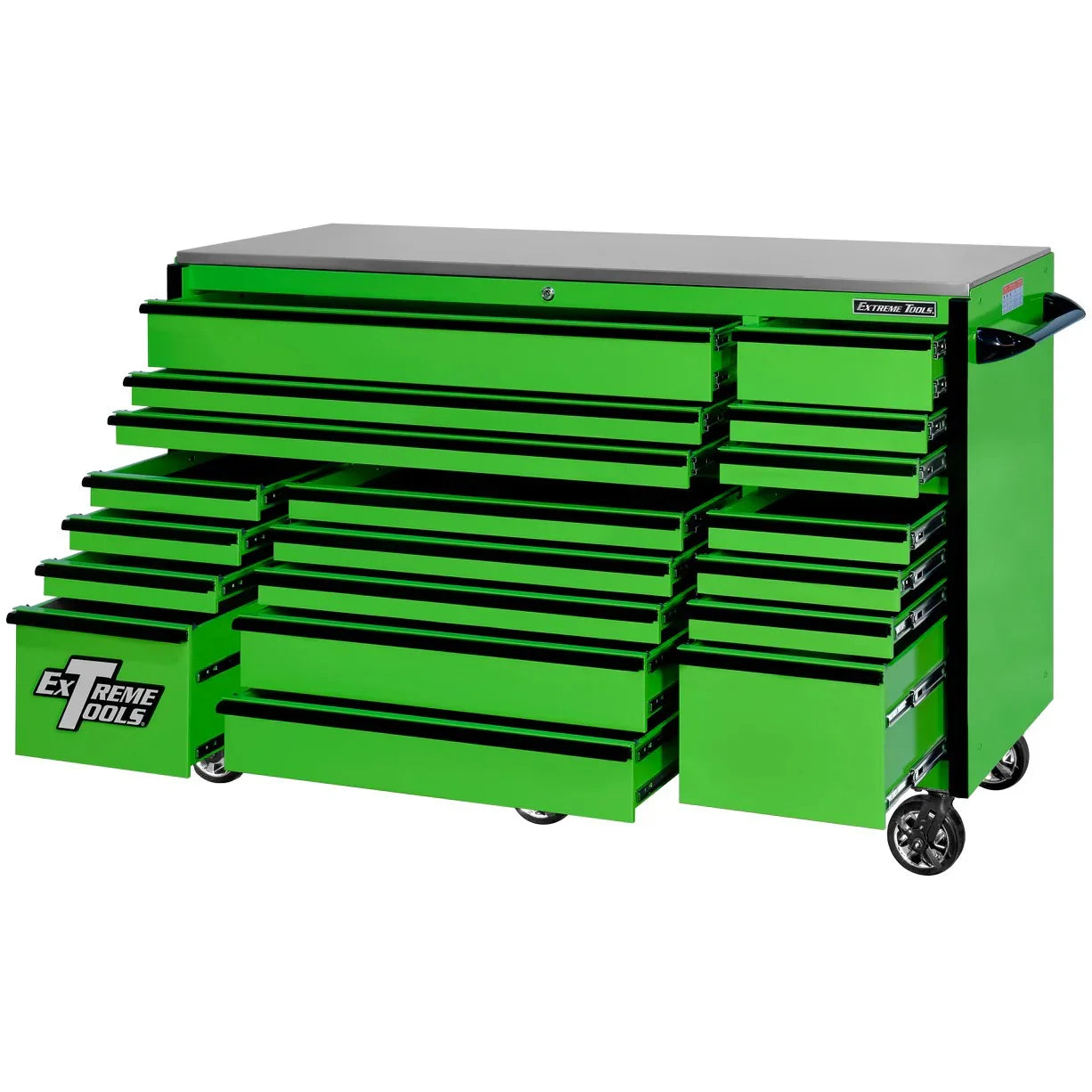Extreme Tools RX250 Series 72-inch x 30-inch Rolling Cart �C 19 Drawers �C 250 lb Drawer Slides