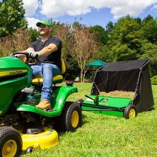John Deere 42�� trailed lawn sweeper, 24 cubic foot capacity, adjustable brushes