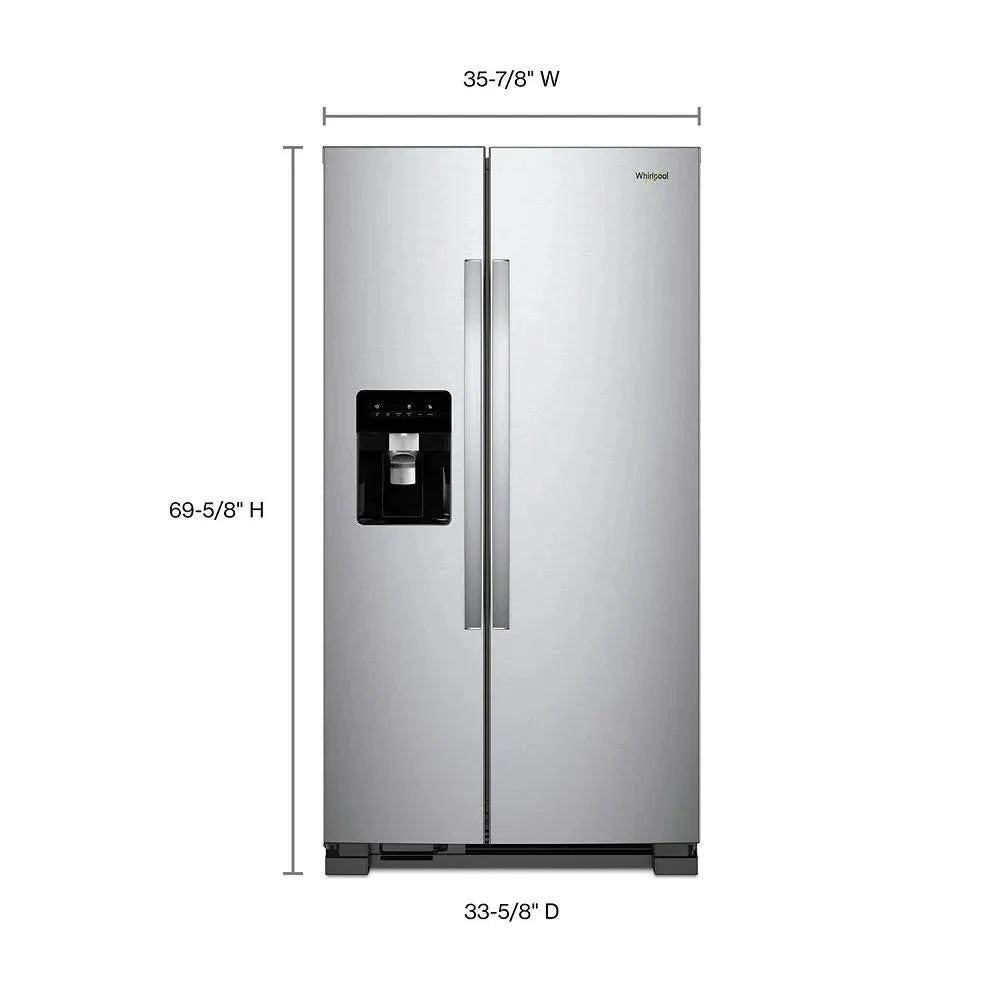 36-inch wide side-by-side refrigerator �C 24 cubic feet stainless steel