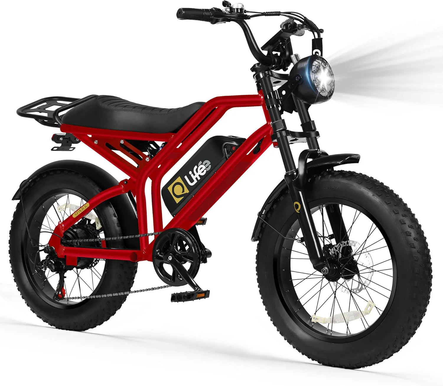 Qlife Electric Bike for Adults/Teens Spark-1500W Peak Motor 20" Fat Tires 28MPH(Unlock to 35MPH) Dirt Bike