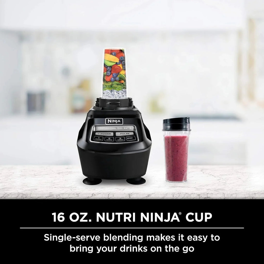 Ninja Mega Kitchen System, 1500 Watt Stand Mixer (2.1 Liters) and Food Processor (8 Cups) with (2) 473 ml Takeaway Cups