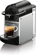 Nespresso Pixie espresso machine by De��Longhi, 19-bar pump, compact aluminum design, silver, 1100 ml