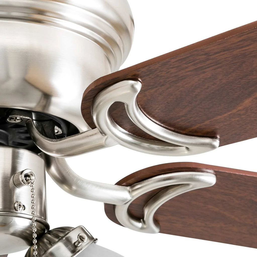 Prominence Home 42" Satin Nickel Bedroom Hugger Ceiling Fan with Lights