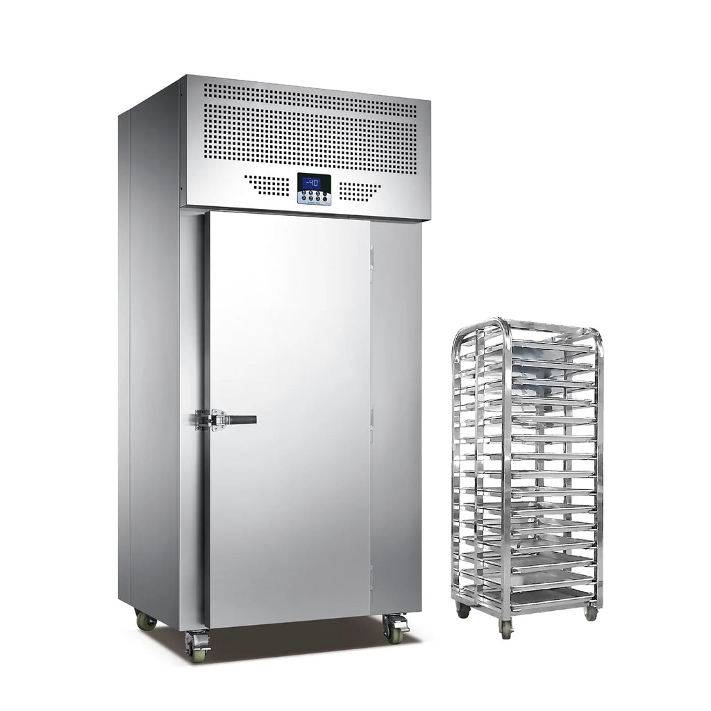 Kolice Commercial Heavy Duty 15 Trays Blast Chiller with Trolley Cart, Chest Freezer, Restaurant Freezer Cabinets, Shock Freezing Blast Freezer-Lowest temperature -40??F(-40??C)