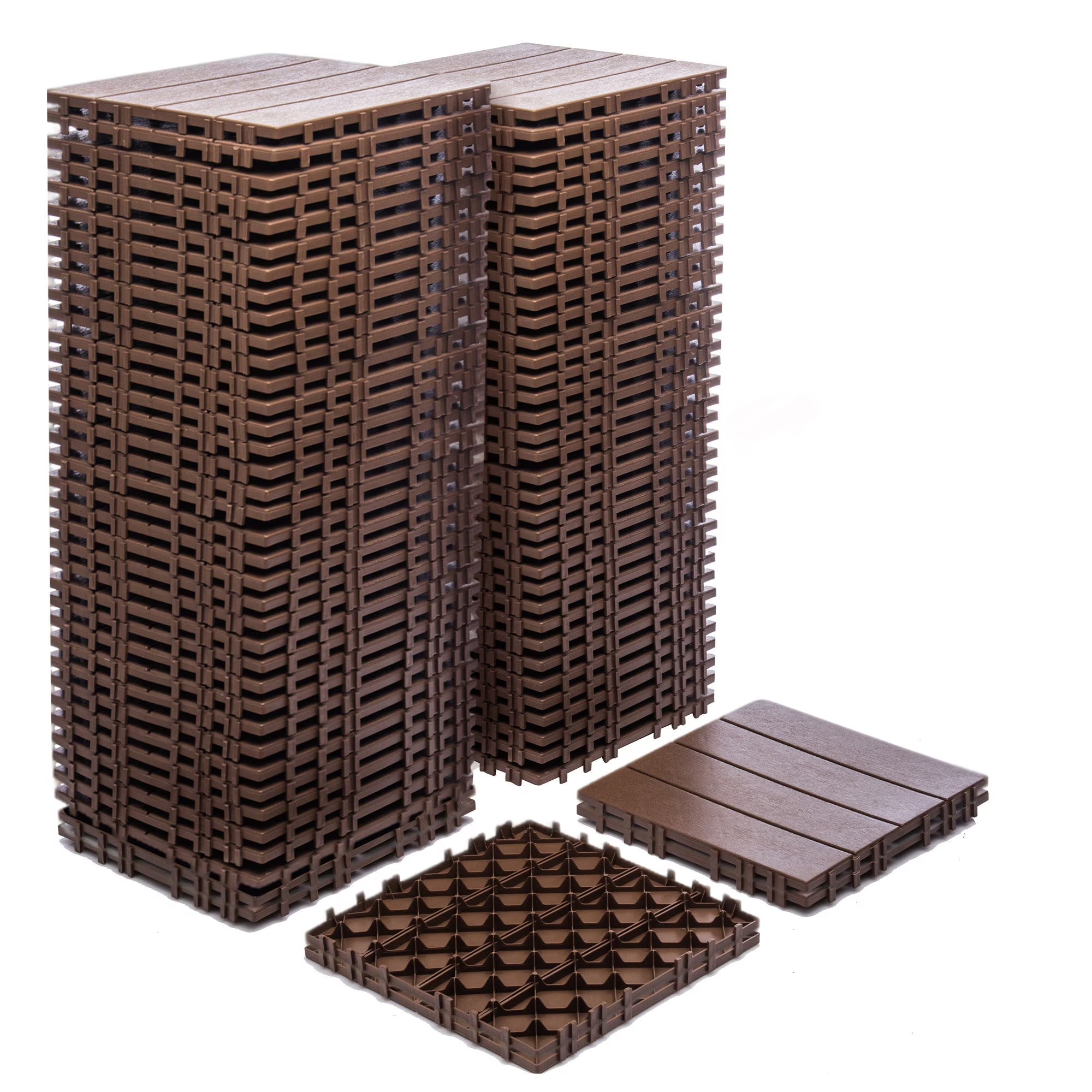 76-Pack Plastic Interlocking Deck Tiles - 68.80 Sq.Ft Outdoor Plastic Flooring Super Durable & Waterproof All-Weather Indoor/Outdoor