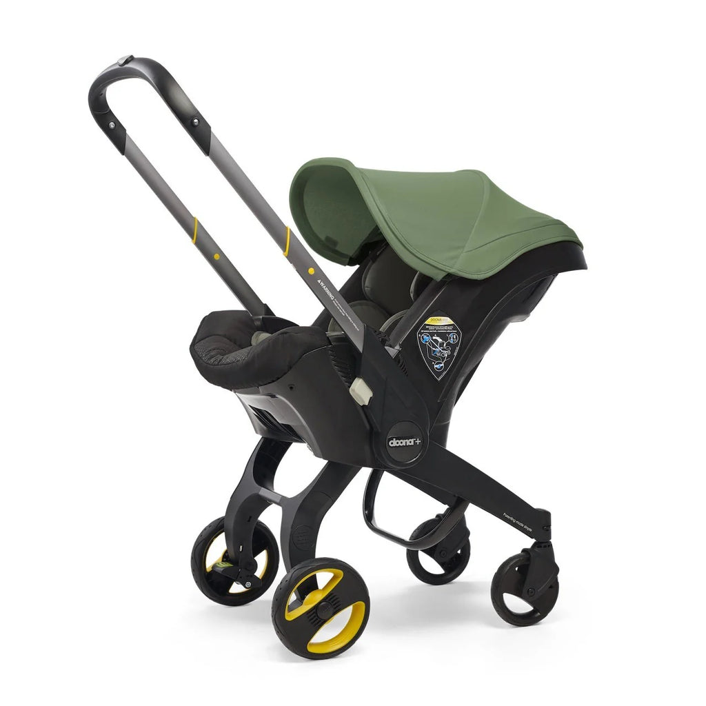 Stroller combination consisting of infant car seat and LATCH base (model year 2025) �C Midnight Edition | From car to stroller in seconds, airplane-compatible, including accessory bag