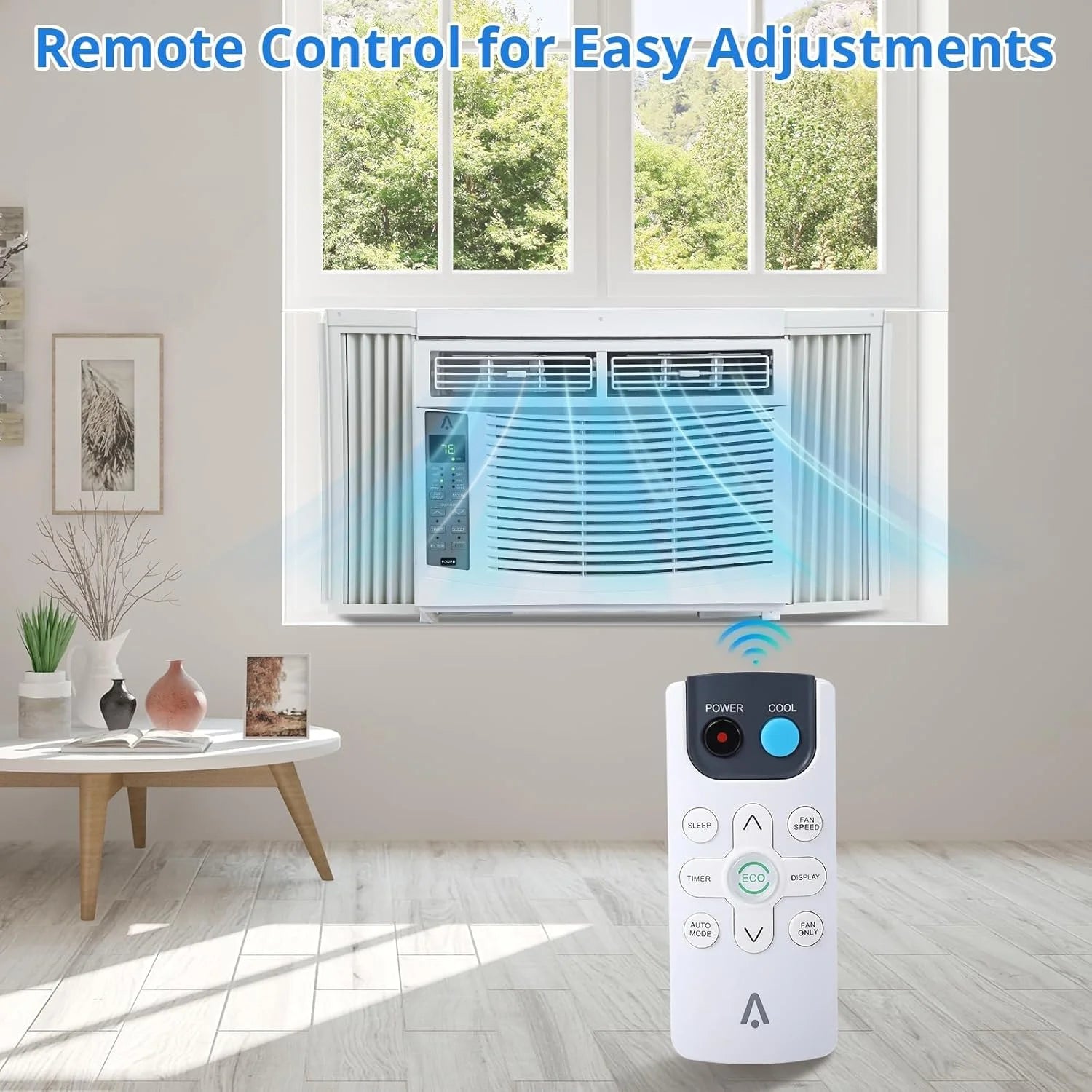 GAOMON Smart 6000 BTU Window Air Conditioner ?C WiFi-Enabled AC with Remote & App Control, Timer, Sleep Mode, Easy Install Kit, Cools Rooms Up to 350 Sq. Ft, 115V, White
