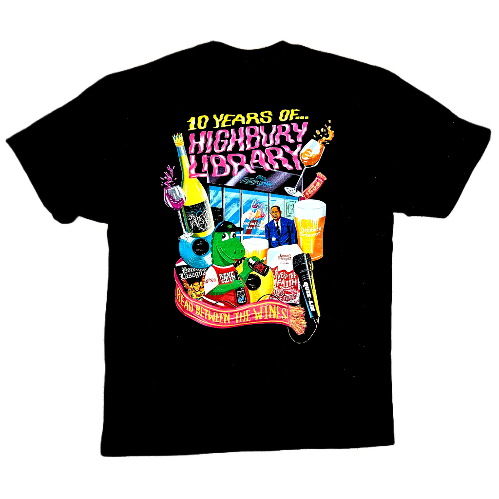 <p>10 Years of Highbury Library<br>Black Short Sleeve T-Shirt</p>