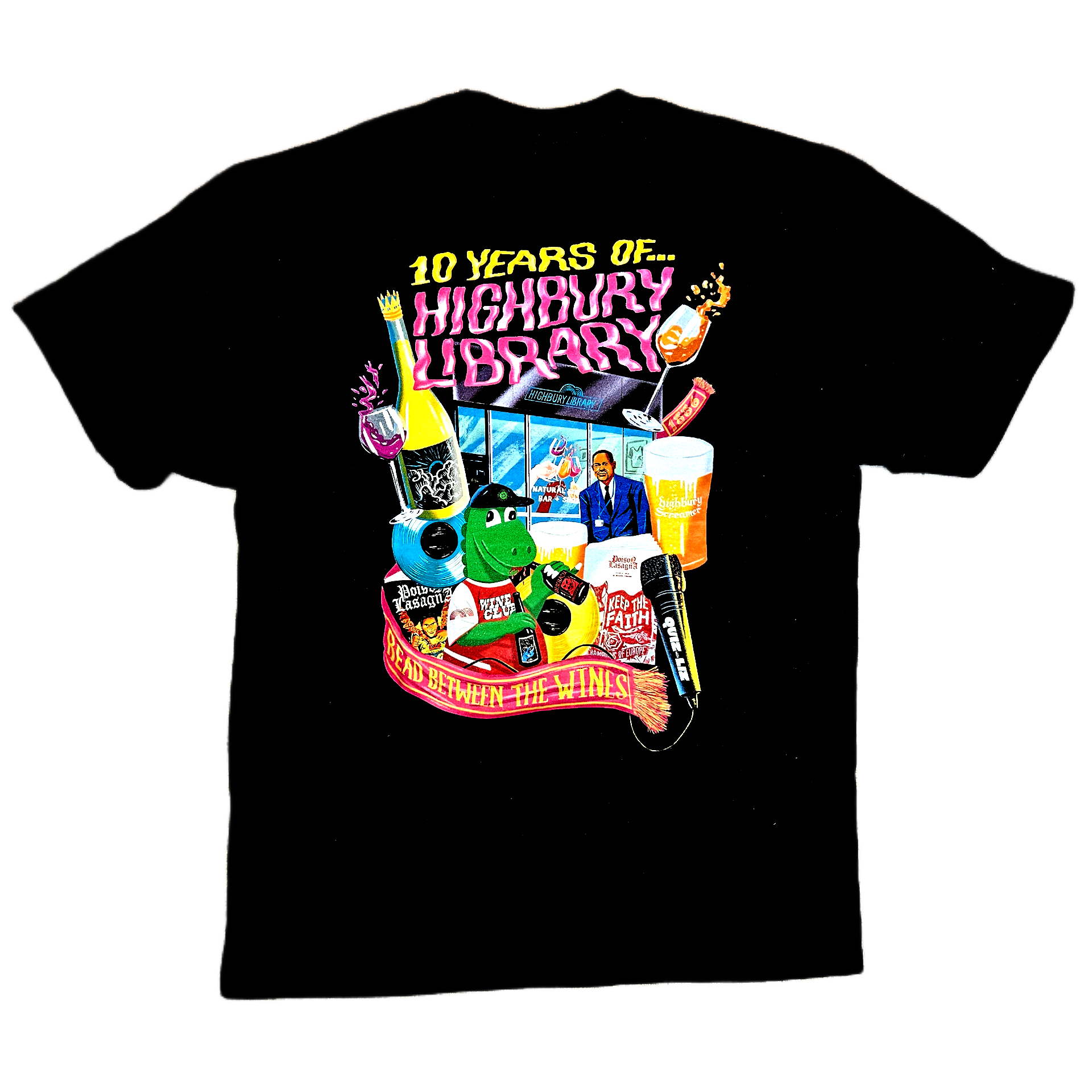<p>10 Years of Highbury Library<br>Black Short Sleeve T-Shirt</p>