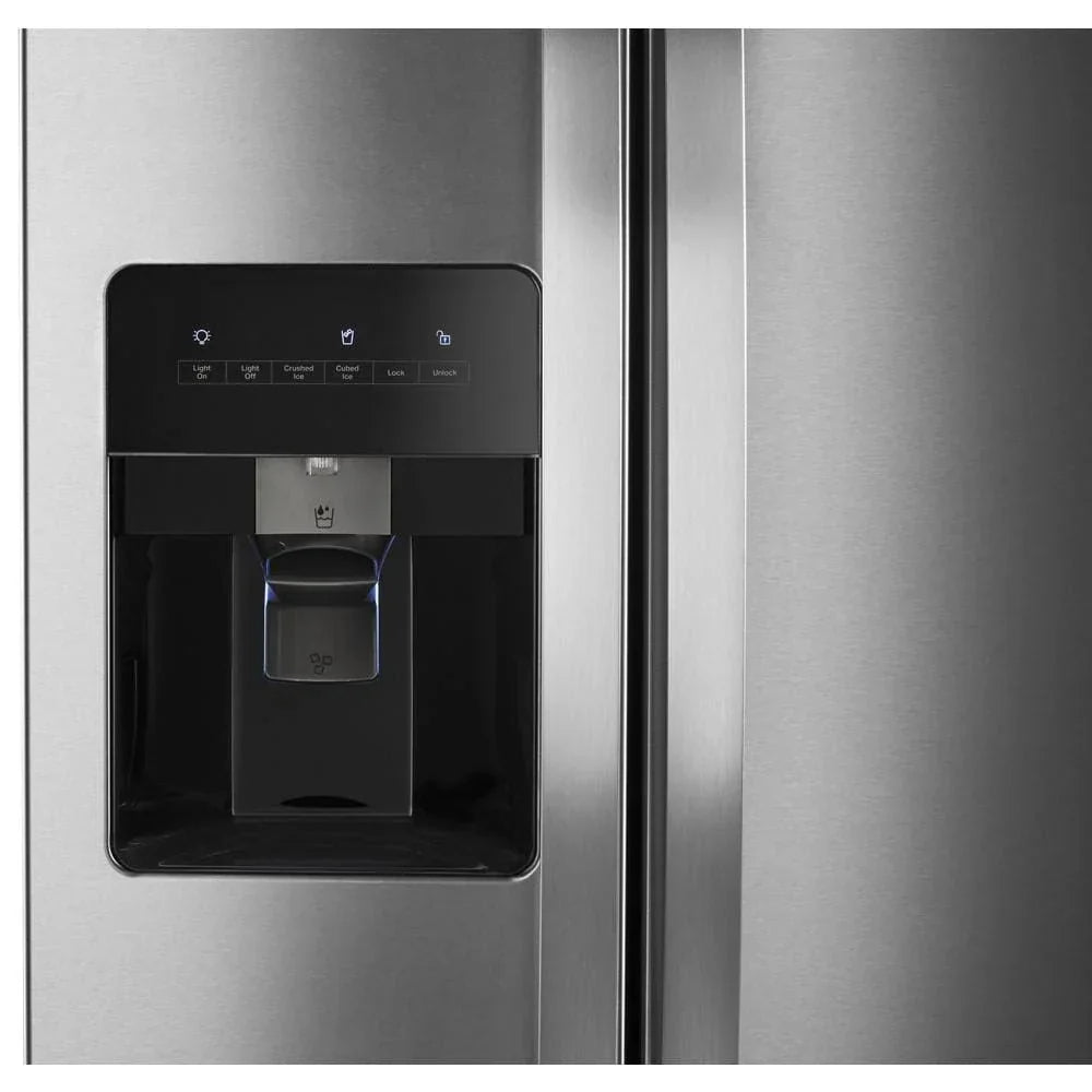 36-inch wide side-by-side refrigerator �C 24 cubic feet stainless steel