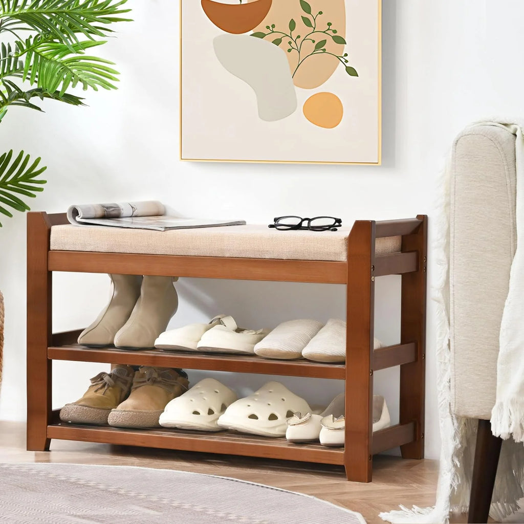Shoe Rack for Front Door Entrance, 28?? Entryway Bench with Coat Rack, Hall Tree Shoe Bench with Storage for Entry, Hallway, Bedroom, Living Room