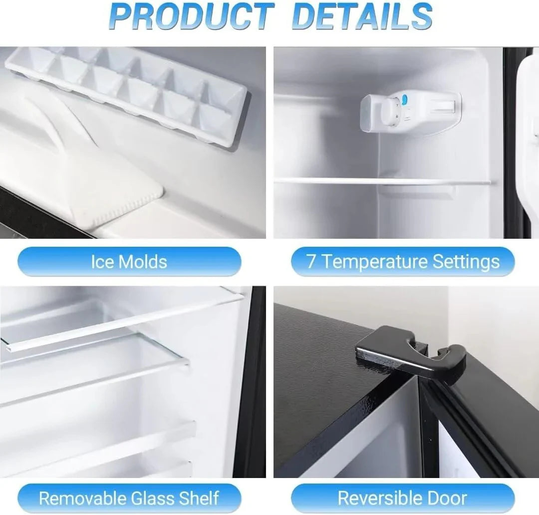 Apartment Size Refrigerator, 3.5 Cu.Ft Samll Refrigerator with Freezer Suitable for Home and Apartments, Freestanding