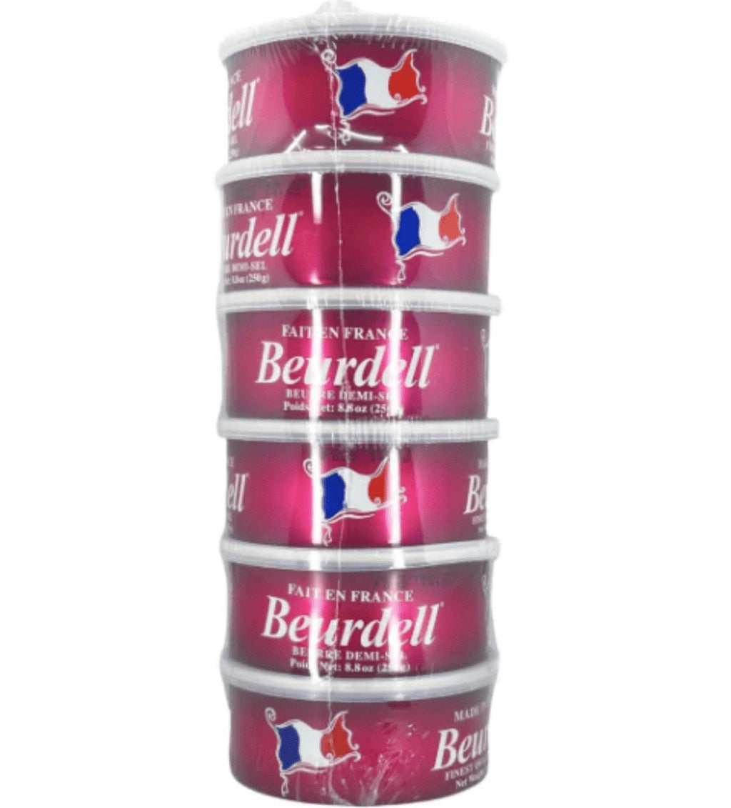 Beurdell Canned French Butter �C 100% Natural Salted Pasteurized Real Butter | Long Shelf Life Emergency Survival Food | Great for Cooking, Baking, RV & Camping | Pull Top Lid | Pack of 24 | France