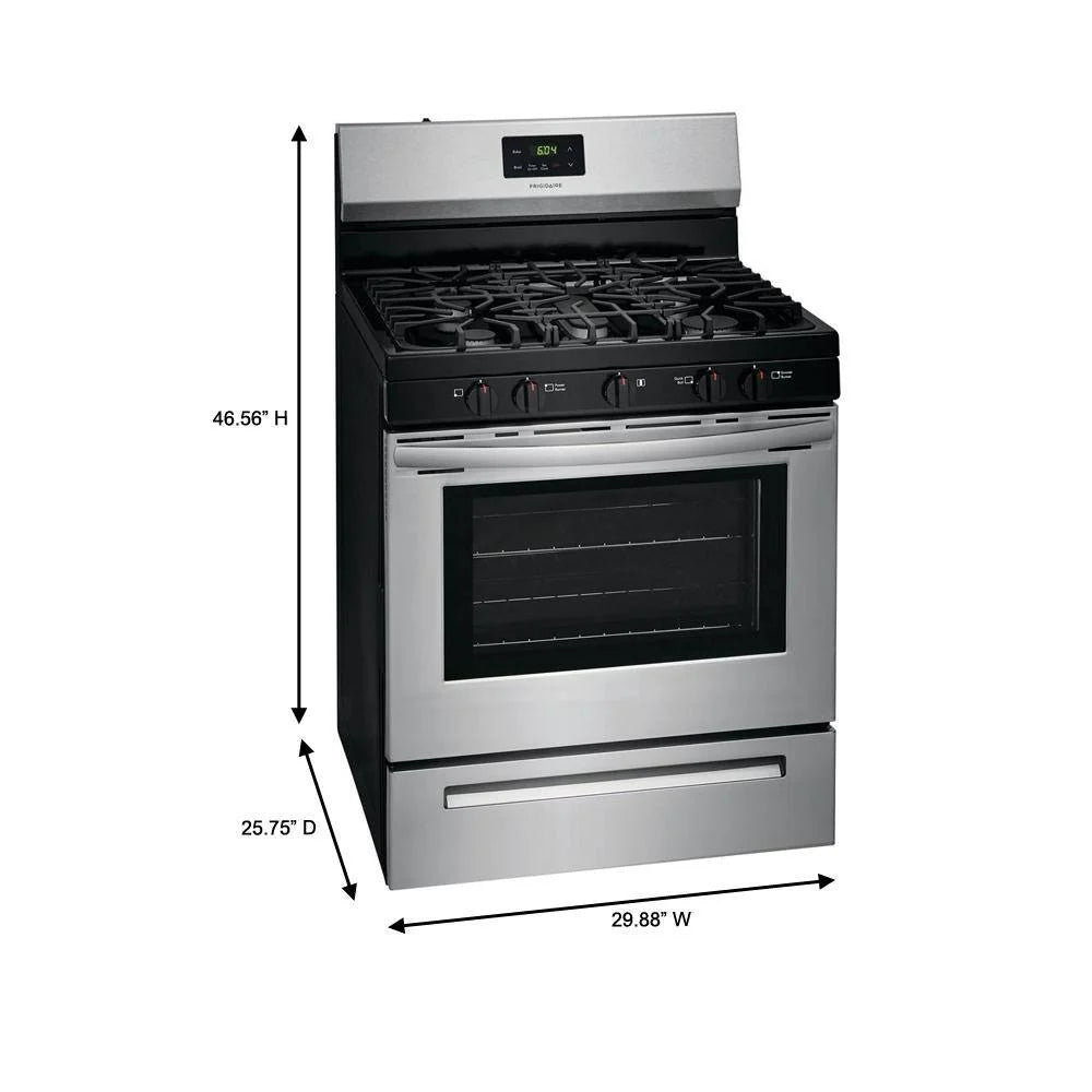 Frigidaire 30 inch (76 cm) wide freestanding 5-burner stainless steel gas hob FCRG3052AS