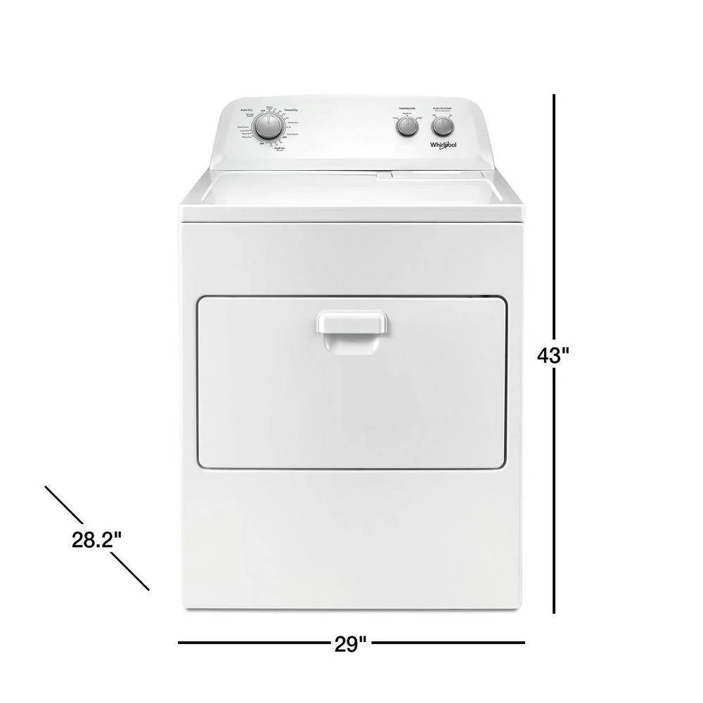 Whirlpool 7.0 cubic foot (approx. 198 liters) clothes dryer, AutoDry? system, Wrinkle Shield?, white