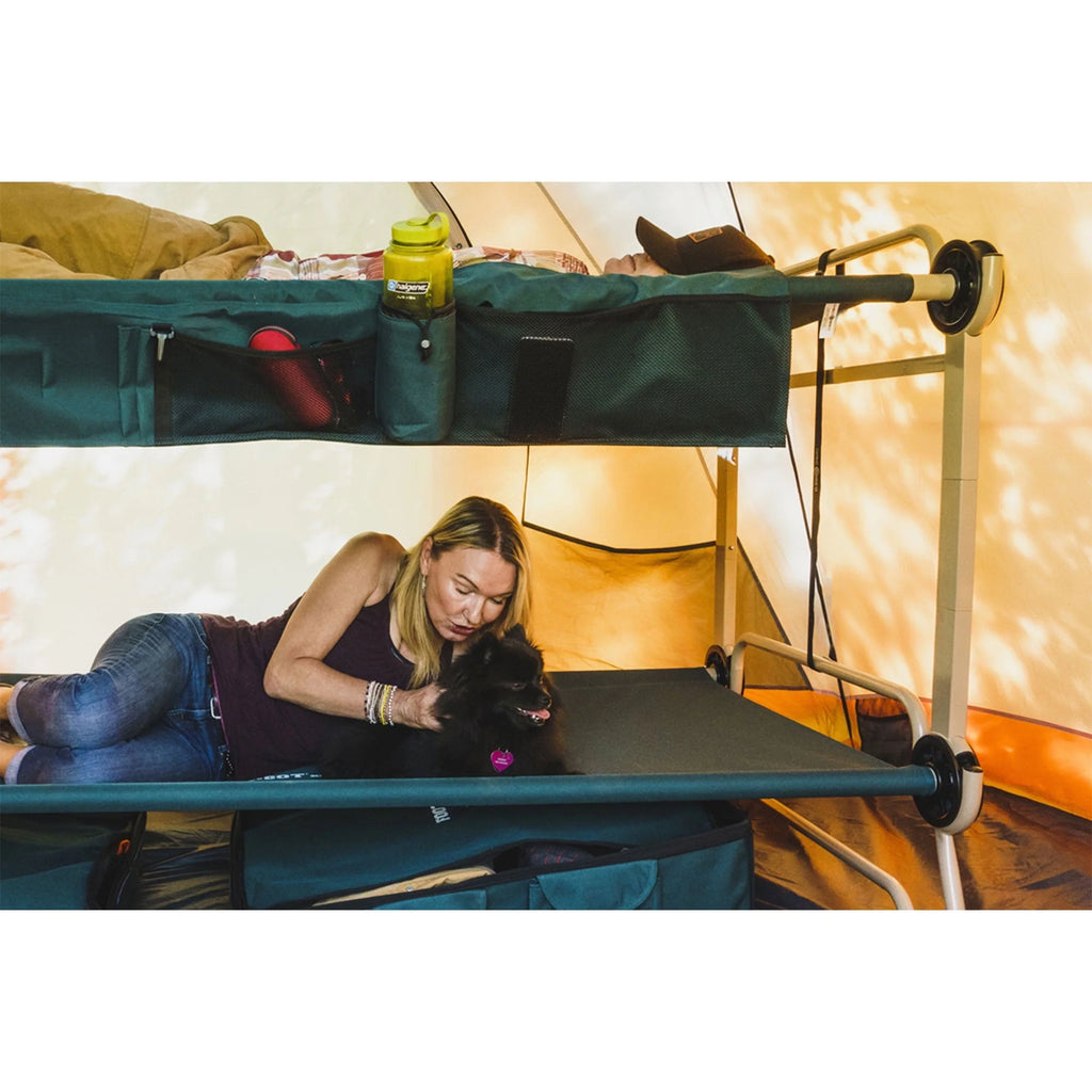 Disc-O-Bed XL Cam-O-Bunk Benchable Double Cot with Storage Organizers, Navy
