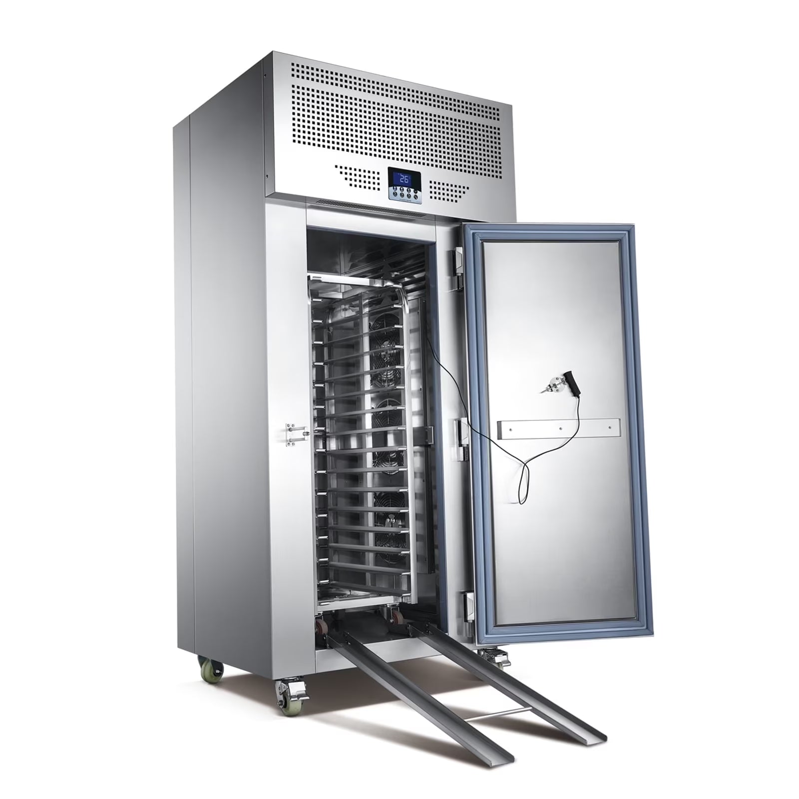 Kolice Commercial Heavy Duty 15 Trays Blast Chiller with Trolley Cart, Chest Freezer, Restaurant Freezer Cabinets, Shock Freezing Blast Freezer-Lowest temperature -40??F(-40??C)