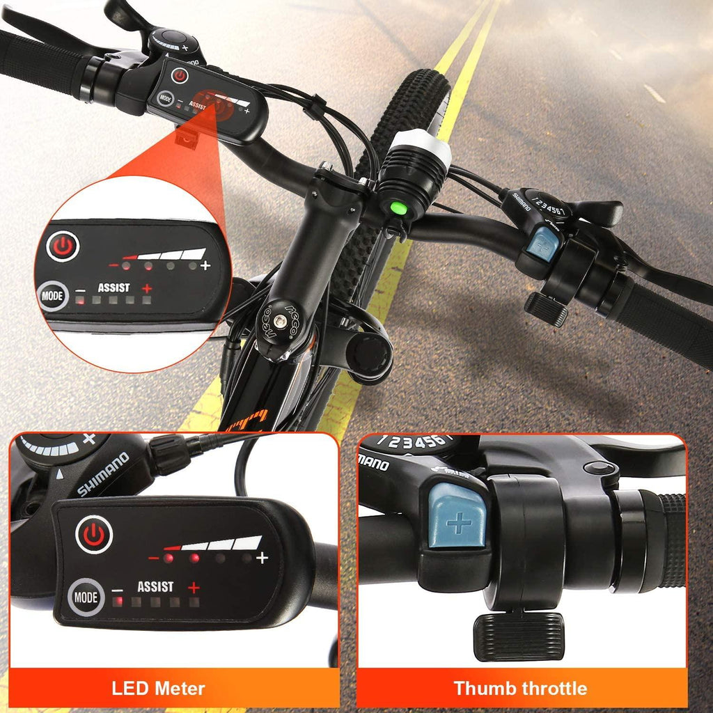 ANCHEER Electric Bike Electric Mountain Bike 350W Ebike 26?? Electric Bicycle, 20MPH Adults Ebike with Removable 7.8/10.4Ah Battery, Professional 21 Speed Gears