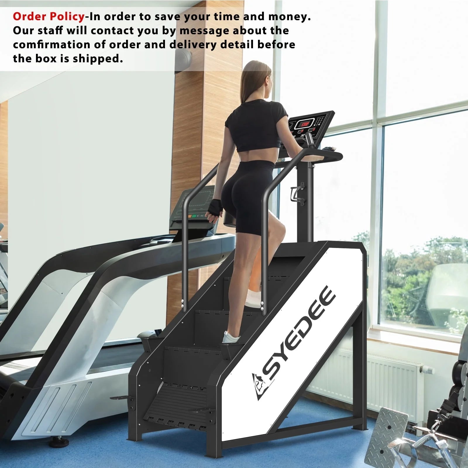 Stairmaster, syedee Stair Stepper with LED Screen, Stepmill Exercise Machine with 12 Workout Programs, 441LBS Step Machine, 24-164 Steps/Minute(White)