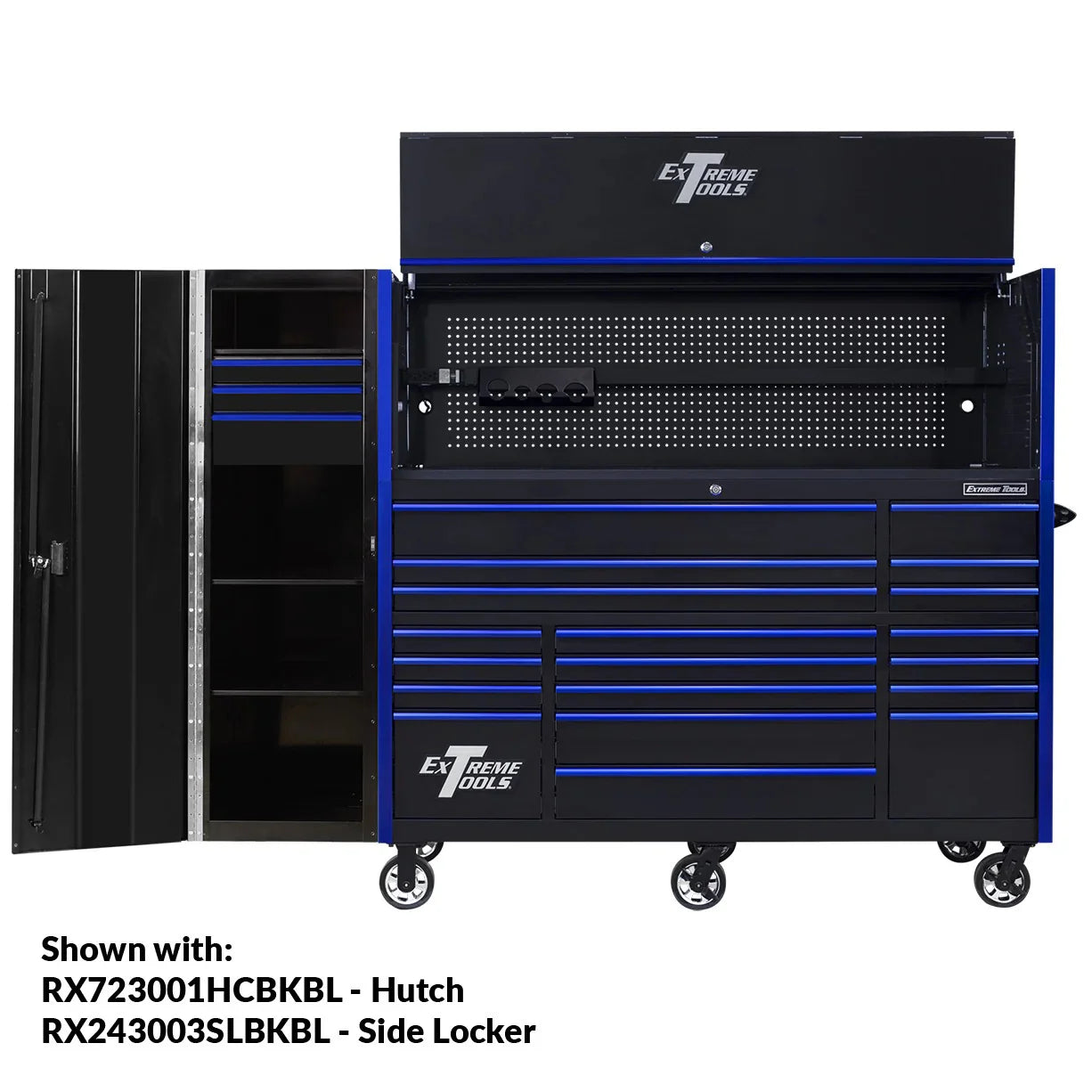 Extreme Tools RX250 Series 72-inch x 30-inch Rolling Cart �C 19 Drawers �C 250 lb Drawer Slides