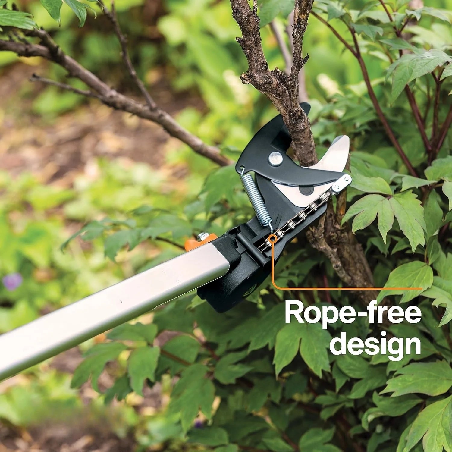 2-in-1 Extendable Tree Pruner and Pole Saw (Extends 7.9 - 12 feet) with Rotating Head, Pruning Stik Model with15-Inch Double-Grind Saw Blade, and Double Locking System