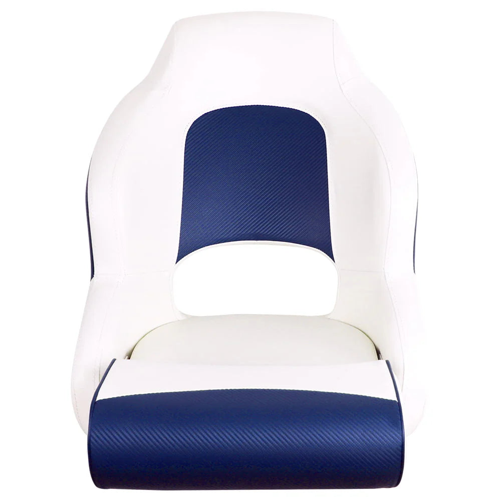 MSC Captain Seat, Sports Seats, Bucket Seats, with Flip up Seat Bolster, White/Blue