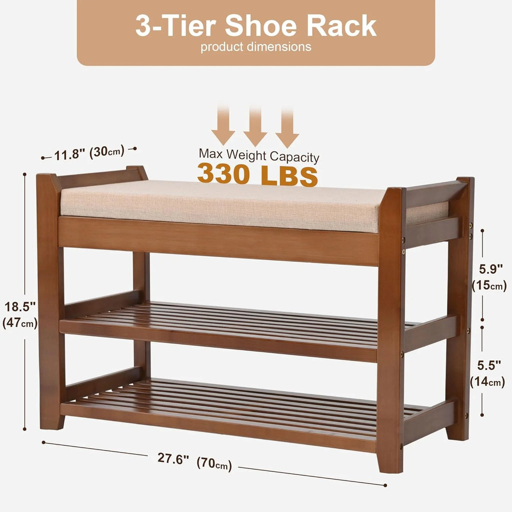 Shoe Rack for Front Door Entrance, 28?? Entryway Bench with Coat Rack, Hall Tree Shoe Bench with Storage for Entry, Hallway, Bedroom, Living Room