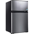 g Mini Fridge with Freezer, 3.1 Cu.Ft Small Refrigerator, Compact Refrigerator with LED Light, 2 doors, Mini Fridge for Bedroom, Office, Dorm, RV, Garage, Stainless Steel Sliver -HPVFR310