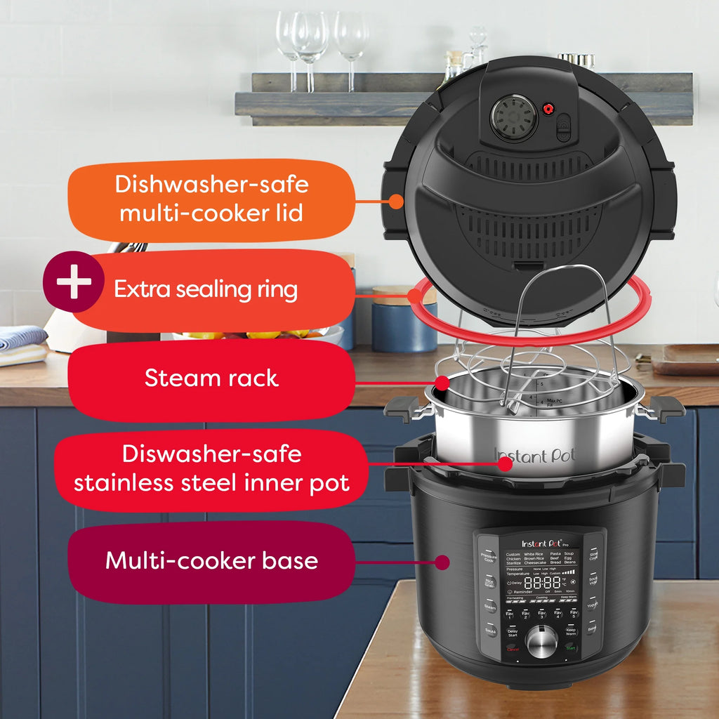 Instant Pot Pro 8-Quart Electric Pressure Cooker, 10-in-1 Slow Cooker, Rice/Grain Cooker, Steamer, Saut??, Sous Vide, Yogurt Maker, Sterilizer and Warmer