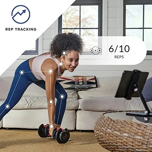 Bowflex SelectTech 552 Adjustable Dumbbells (pair), 2.3�C23.8 kg, space-saving home fitness equipment