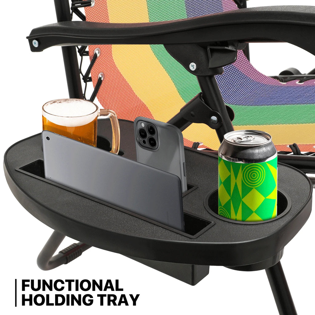 MoNiBloom Zero Gravity Chairs Set of 2, Folding Outdoor Patio Beach Recliner with Canopy Shade & Headrest, Black