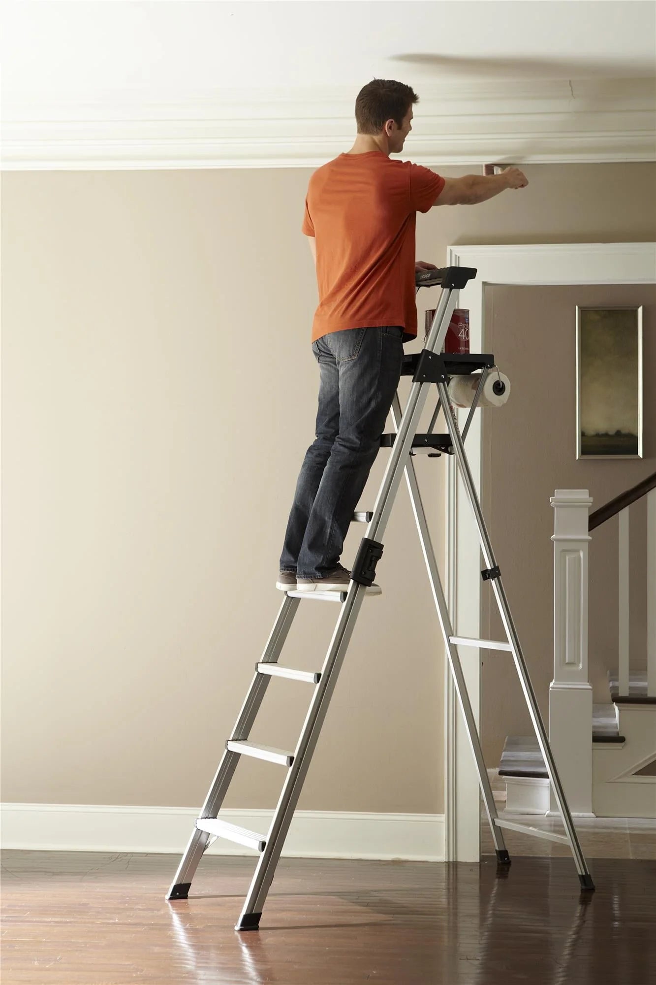 Cosco 8 Ft. Signature Series Aluminum Folding Step Ladder 300 Lb. Type IA (12 Ft. Max Reach)