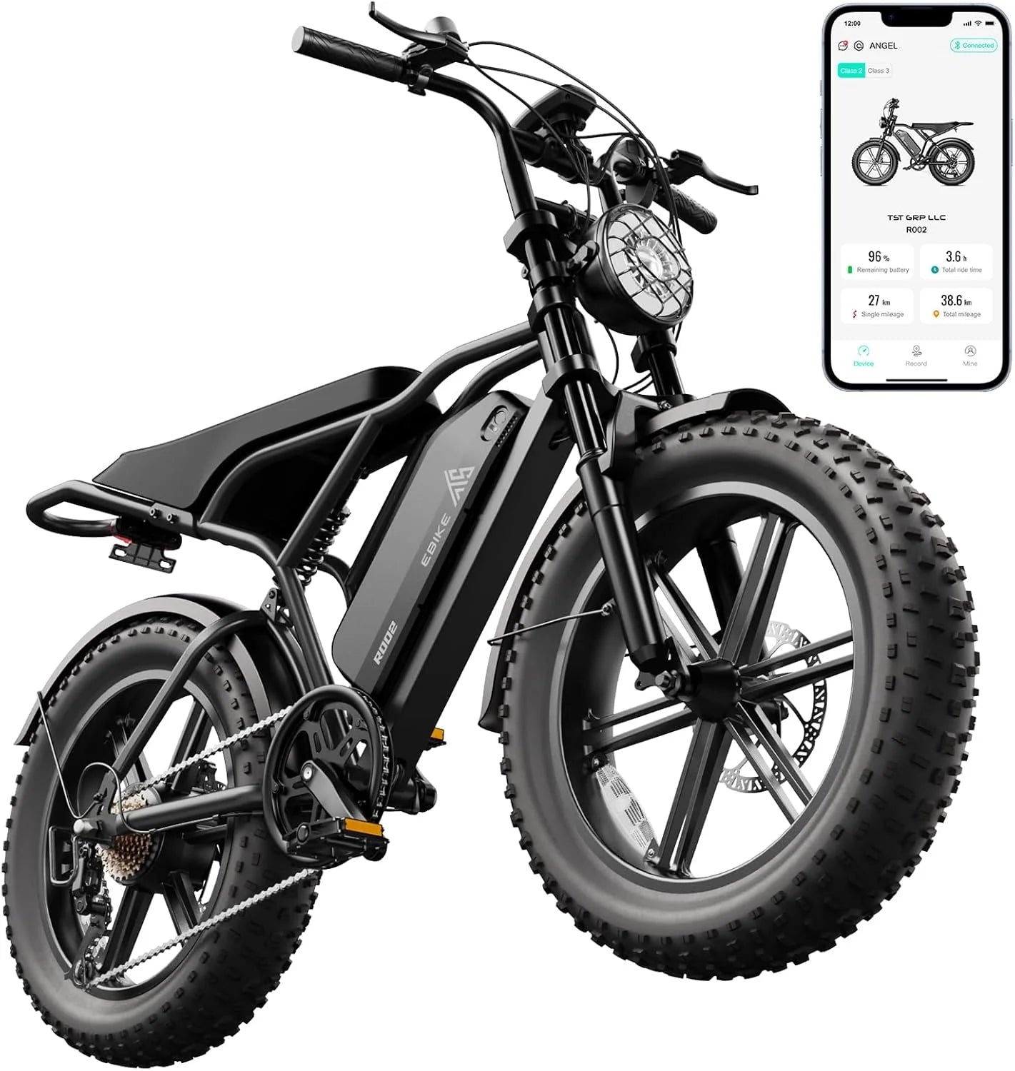 TST Electric Bike for Adults 1500W Peak 20" Fat Tire All-Terrain E-Bike 60/110 Miles 28 MPH Electric Dirt Bike