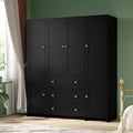 VOWNER Armoire Wardrobe Closet with Drawers and Mirror, 71" Clothing Storage Cabinet