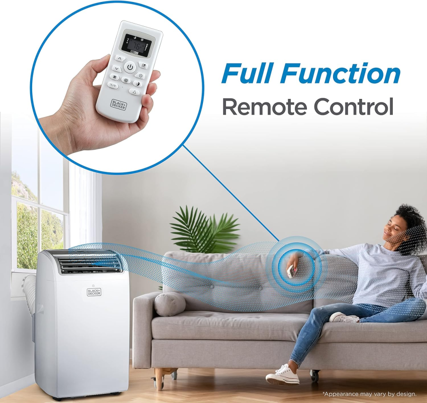 BLACK+DECKER Air Conditioner, 14,000 BTU Air Conditioner Portable for Room up to 700 Sq. Ft. with Remote Control, White
