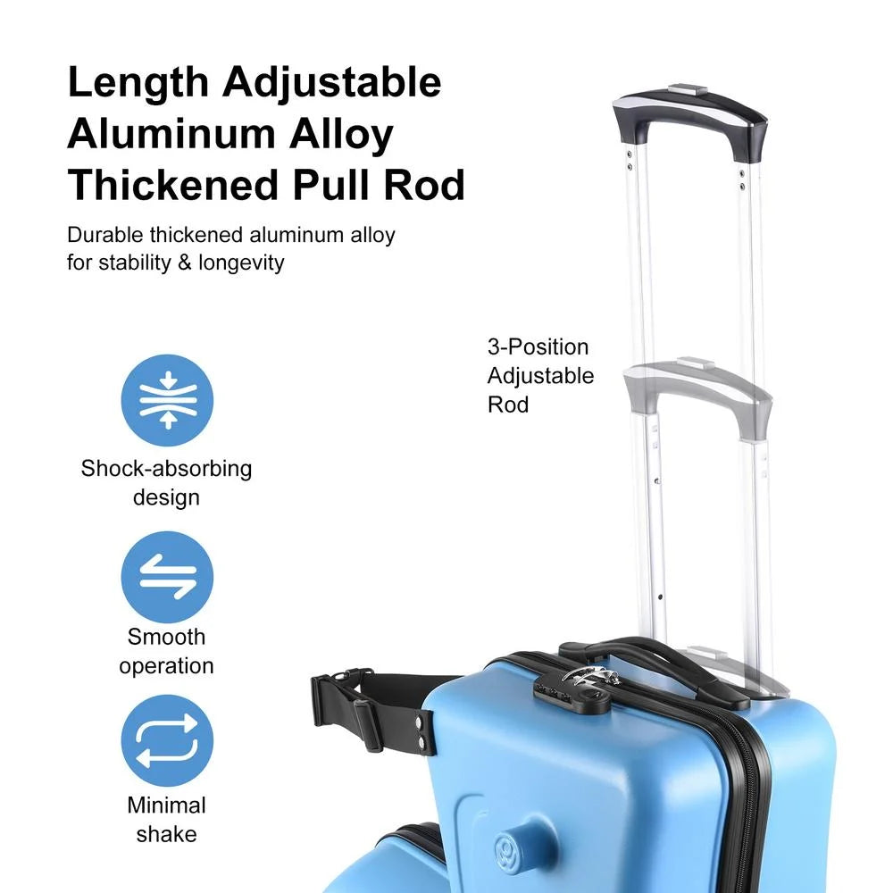 VAHIGCY Kids Luggage, Kids Ride-on Luggage with Spinner Wheels Suitcase, Kid's Ride-On Suitcase Help Your Child Relax, Carry On Trolley Luggage with Password Lock, 20"