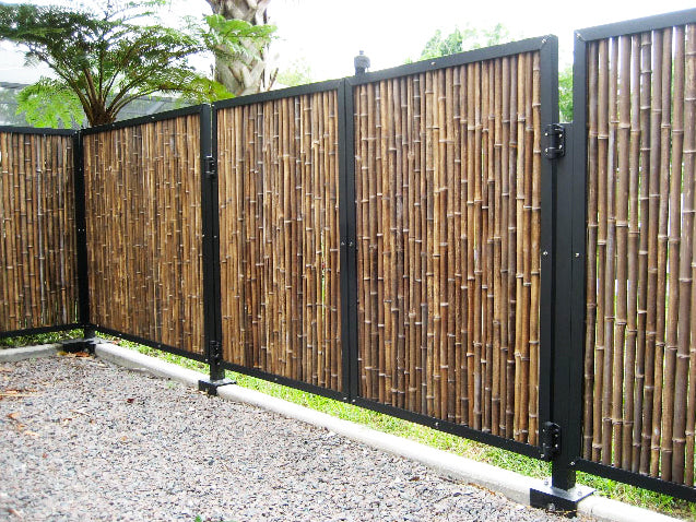 Backyard X-Scapes Bamboo Fence Panel, Natural Black, 4' H x 8' L