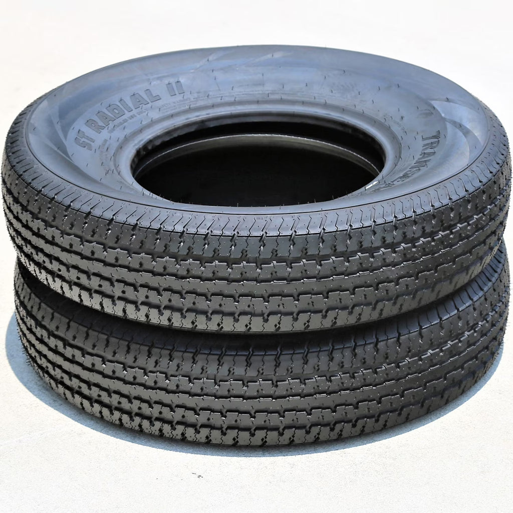 Pair of 2 Transeagle ST Radial II Steel Belted ST205/75R15 205/75R15 107/102L D 8 Ply Trailer Tires