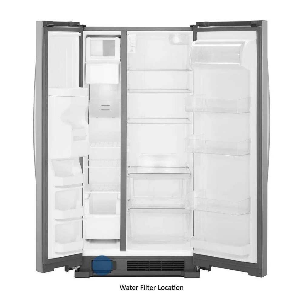 36-inch wide side-by-side refrigerator �C 24 cubic feet stainless steel
