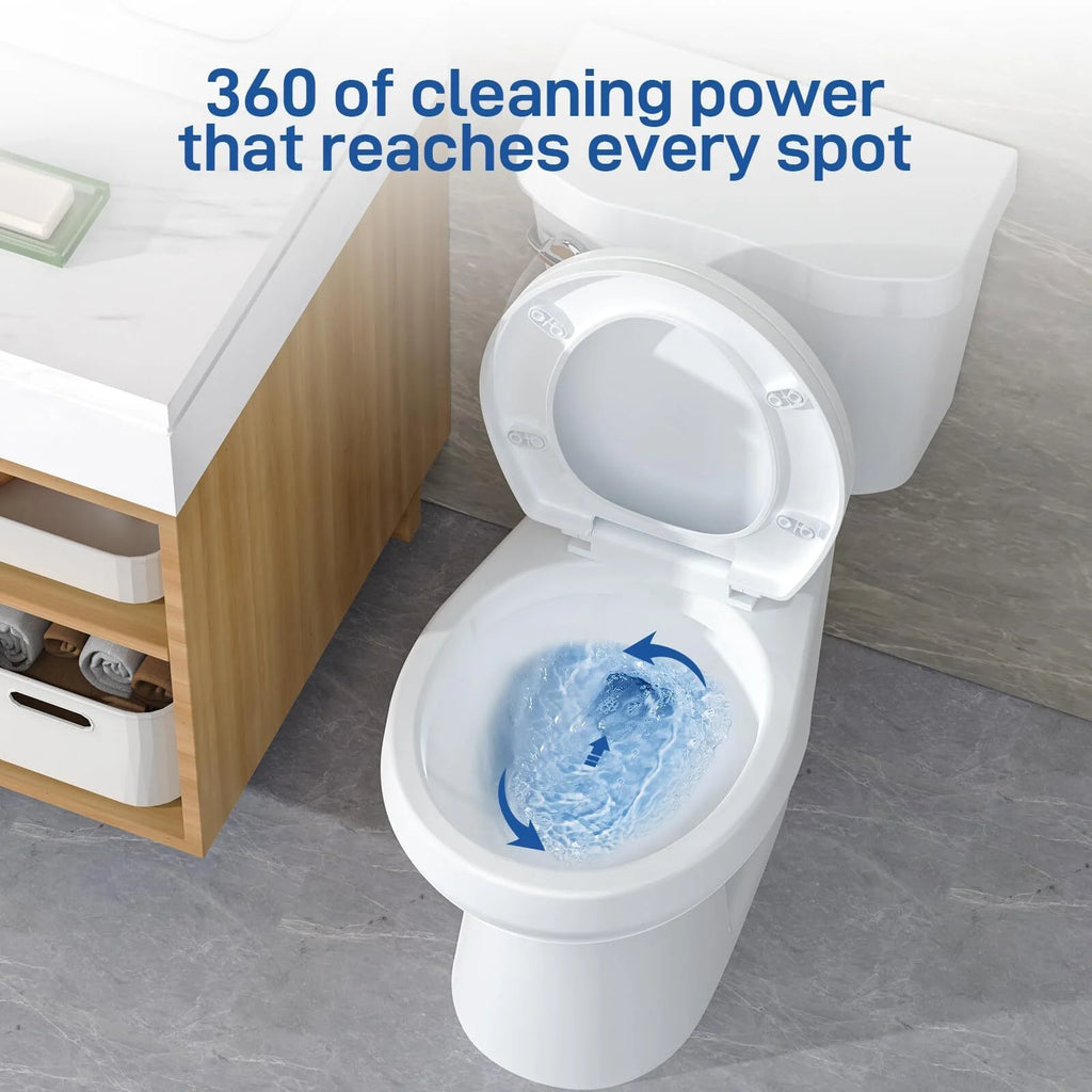 Two-Piece Elongated 1.28 GPF Siphonic Flush Toilet with Soft Close Seat, Universal Height ADA Cotton White (Toilet Seat Included)