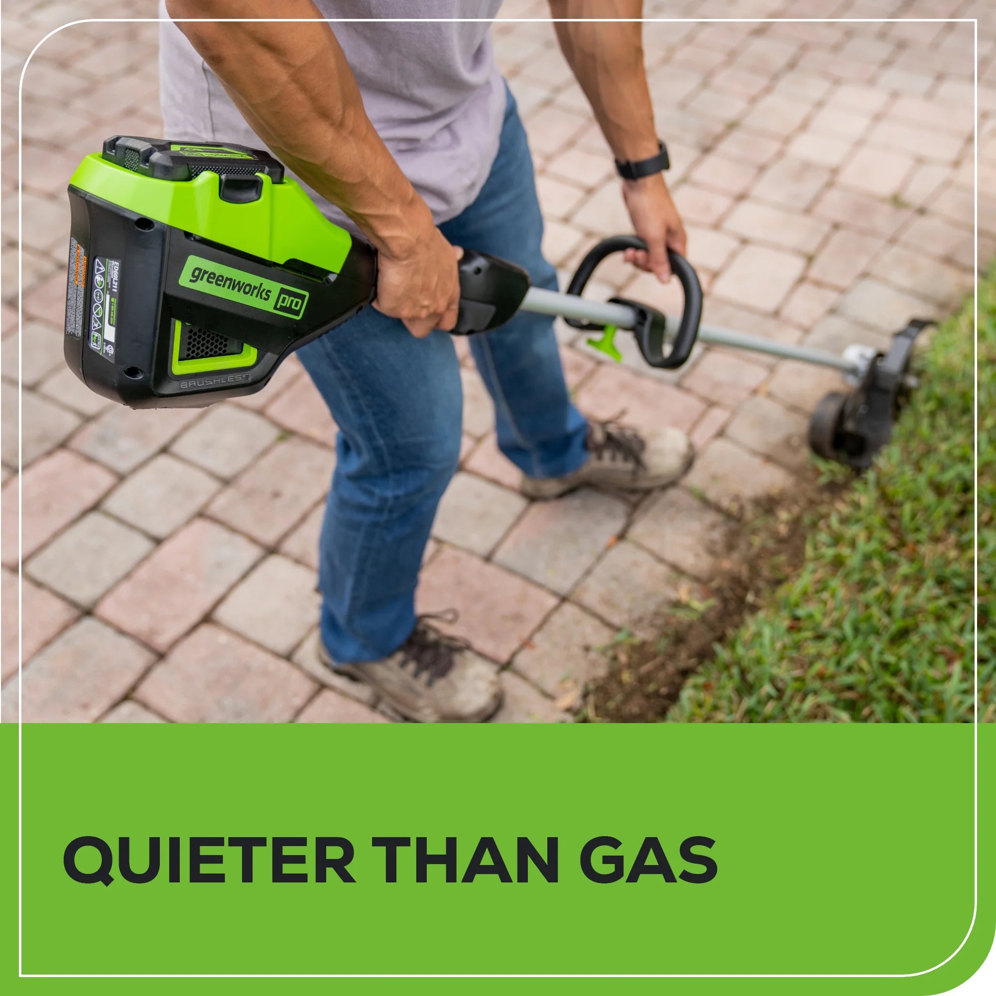 Greenworks 60V 8" Brushless Cordless Edger, 2.0 Ah Battery and Charger Included