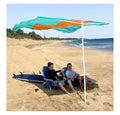 Flow Shade Beach Tent Wind Sun Canopy Portable Easy Set Up UPF 50+ No Assembly Requires 3-30 MPH - 1 to 4 People - 8 Foot X 8 Foot Fabric Top