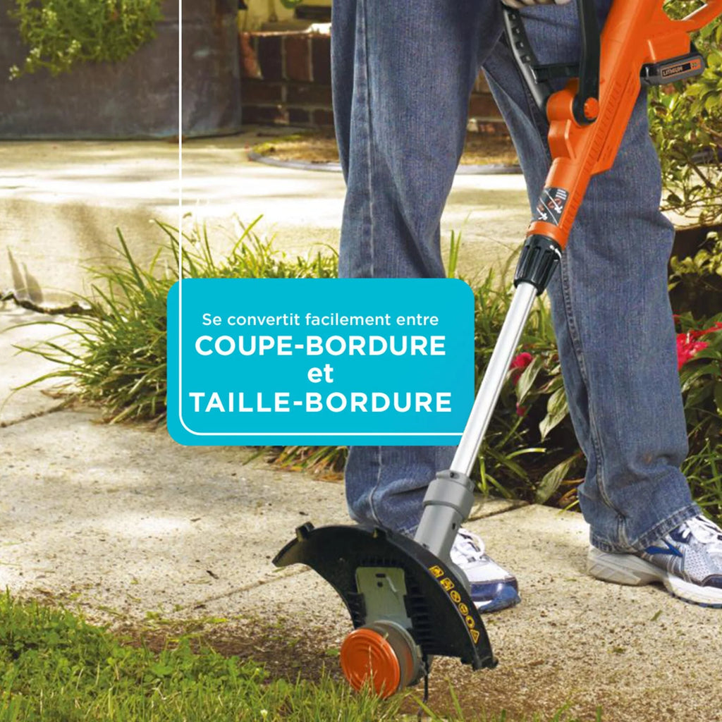BLACK+DECKER 20V Cordless String Trimmer and Edger, 2Ah, Lithium Ion Battery Included