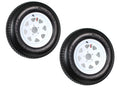 2-pack trailer tires on rim ST205/75D15 205/75 D 15 inch LRC 5-hole white spokes  1
