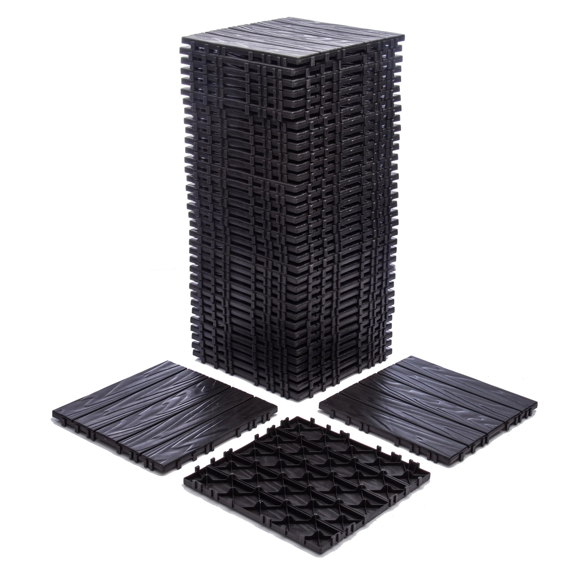 76-Pack Plastic Interlocking Deck Tiles - 68.80 Sq.Ft Outdoor Plastic Flooring Super Durable & Waterproof All-Weather Indoor/Outdoor