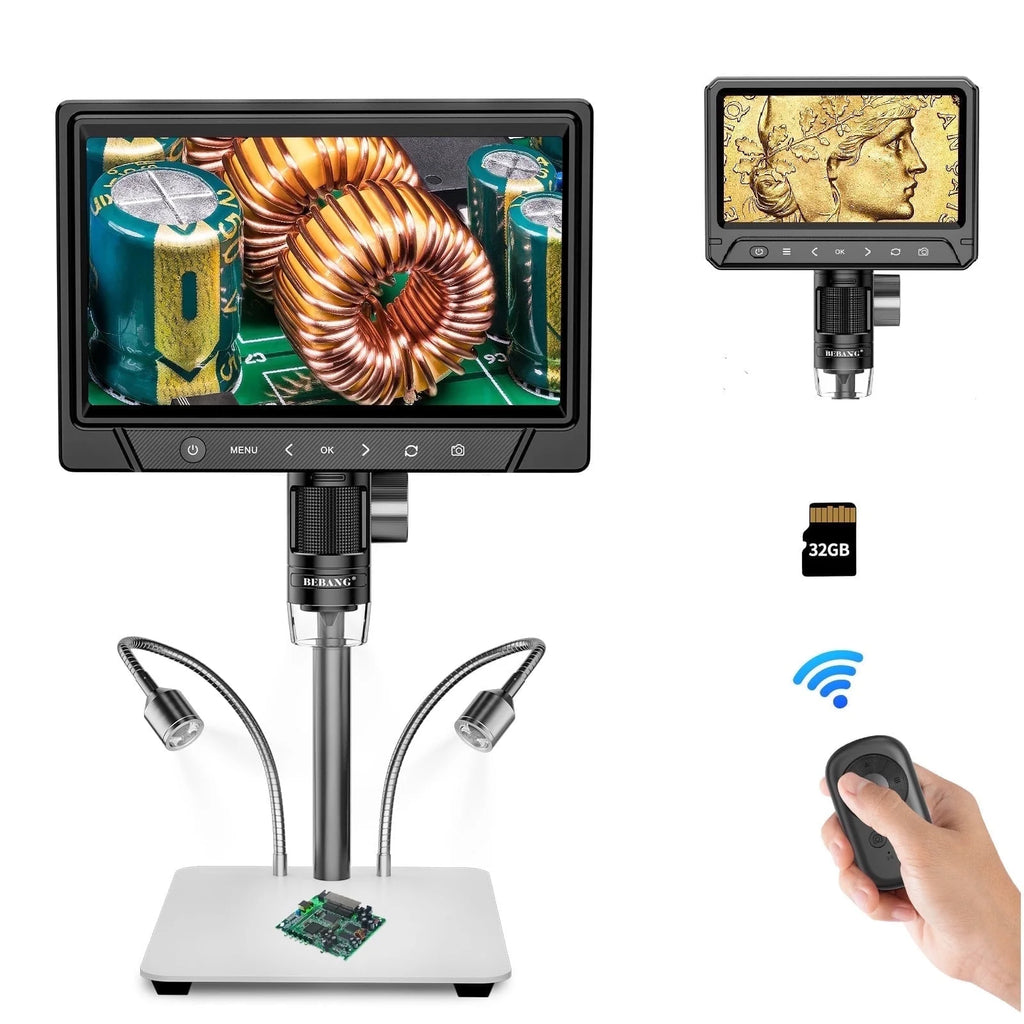 BEBANG 7" LCD Digital Microscope, 1200X Soldering Microscope for Error Coins Adults Kids, Windows, MacOS