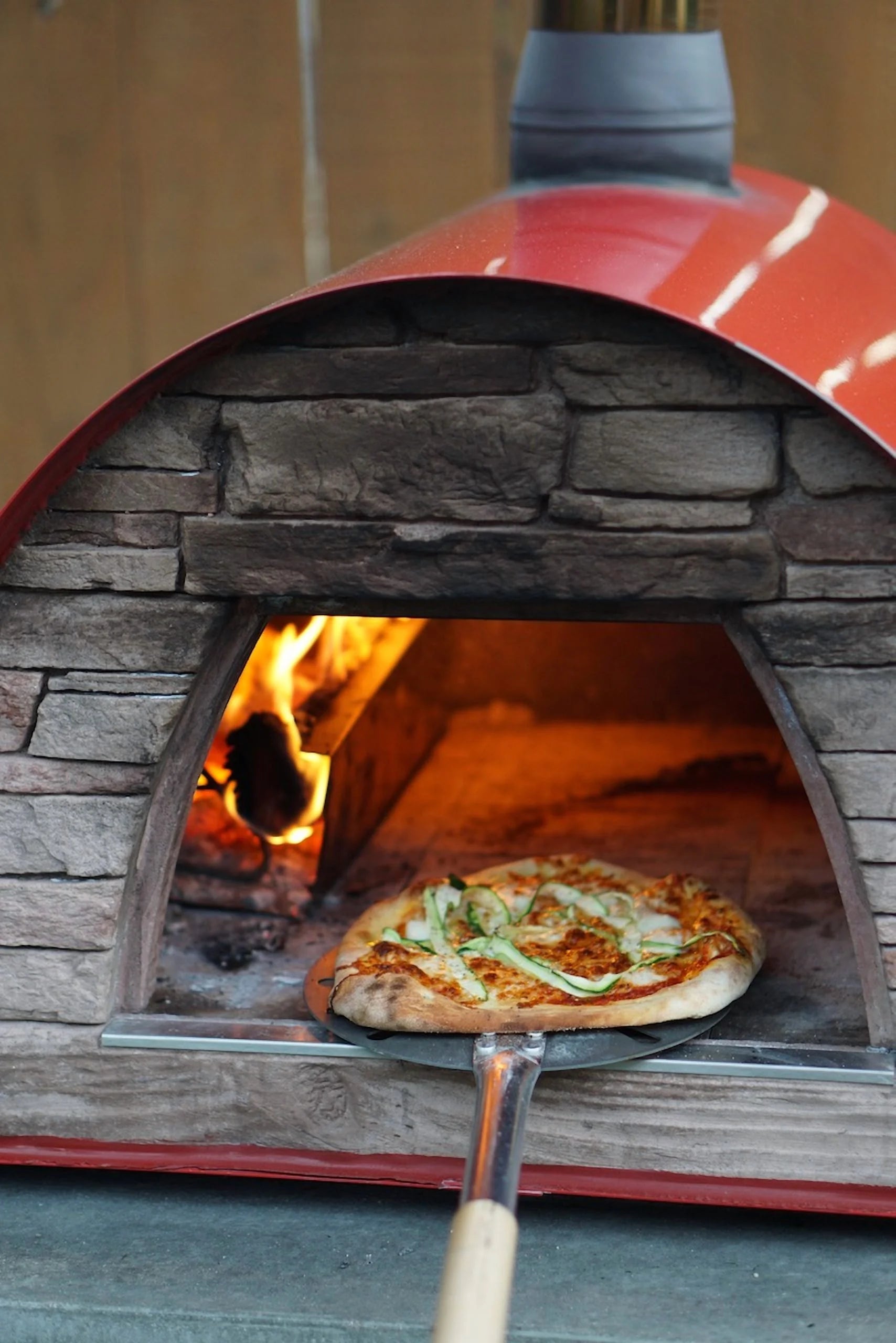 Authentic Pizza Ovens Maximus Portable Wood-Fired Pizza Oven ?C Red, Outdoor Pizza & Bread Oven