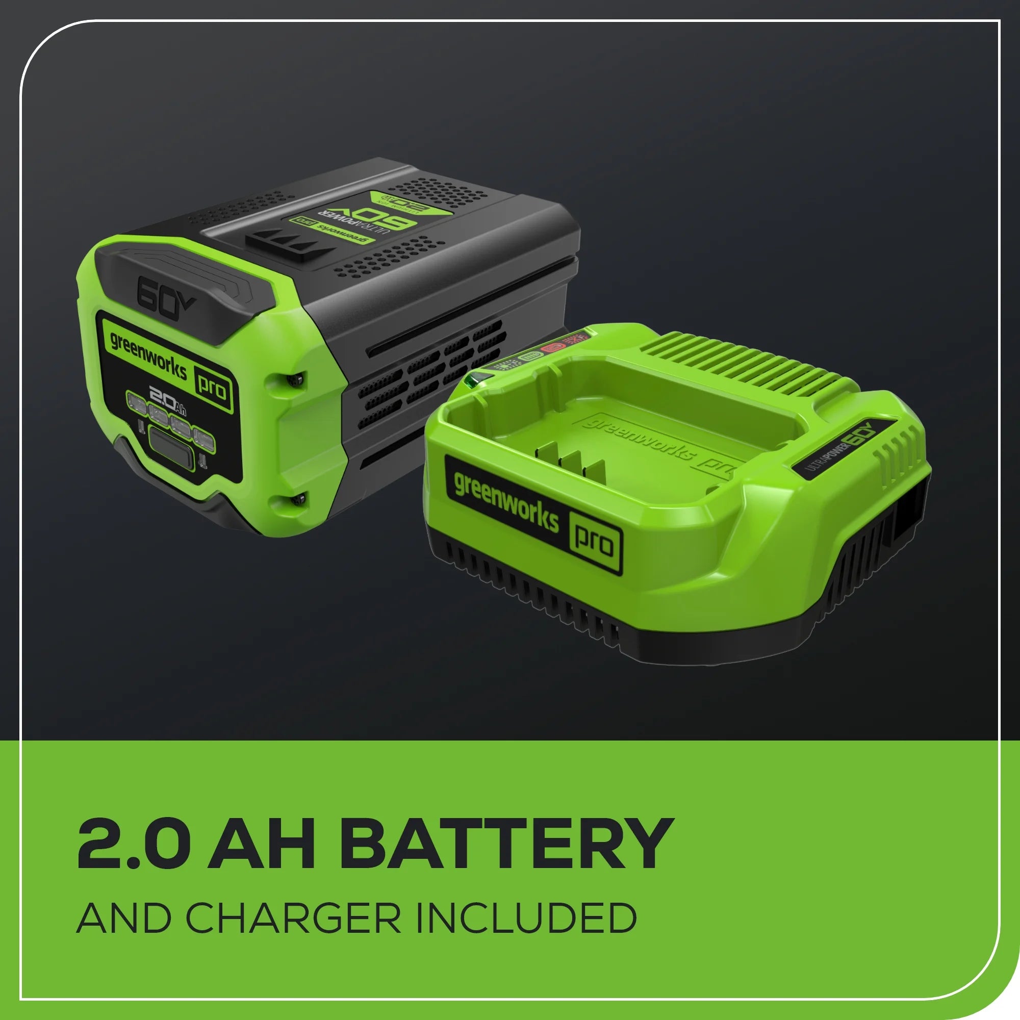 Greenworks 60V 8" Brushless Cordless Edger, 2.0 Ah Battery and Charger Included
