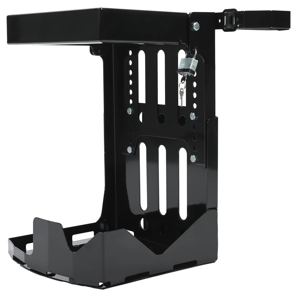 KOJEM Backpack Blower Rack Holder with Lock Fit for Backpack Leaf Blowers Fit for Open and Enclosed Landscape Trailer & Truck Adjustable