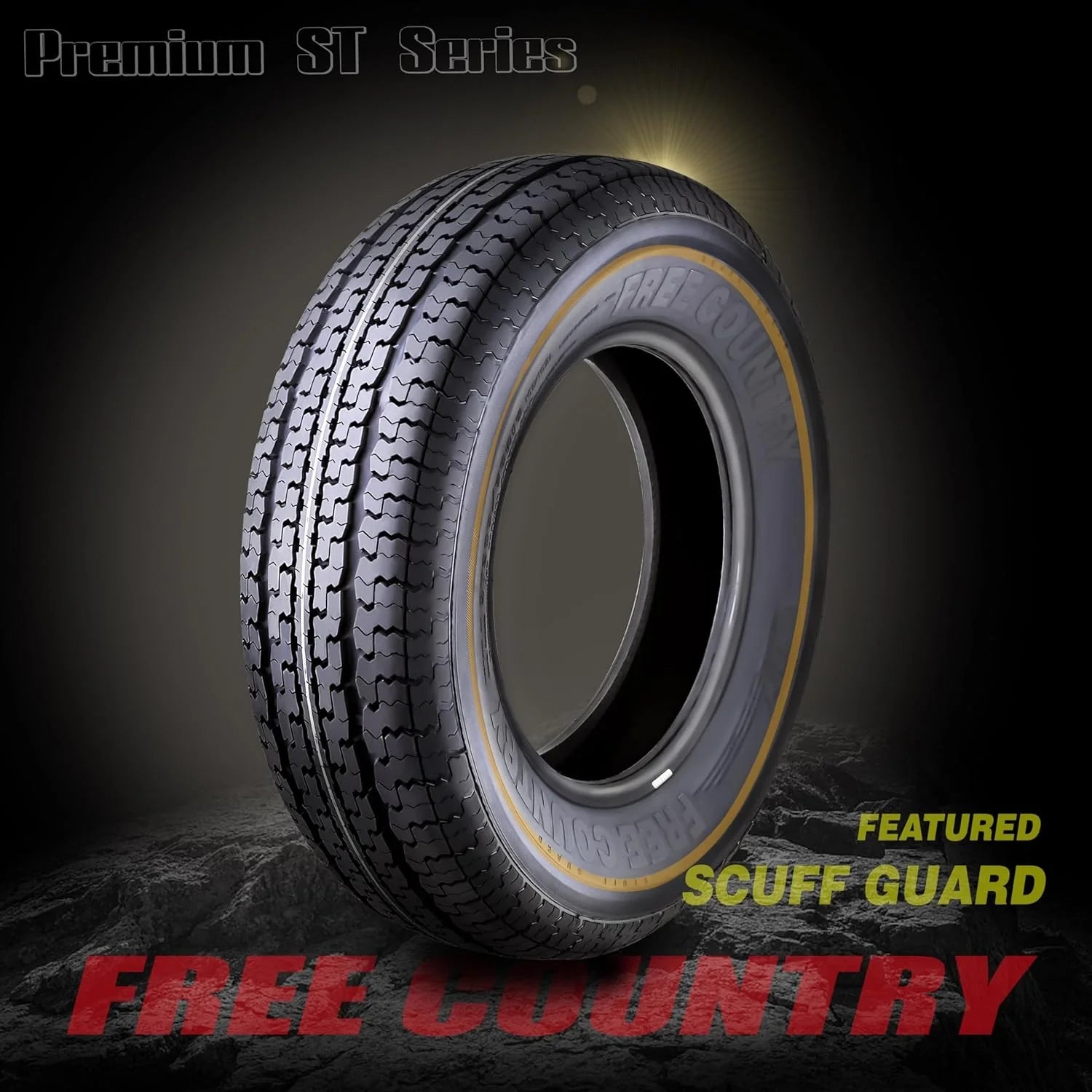 Set of 4 heavy-duty trailer tires ST205/75R15 205 75 15 10-ply, load class E, steel-belted radial tires with abrasion protection